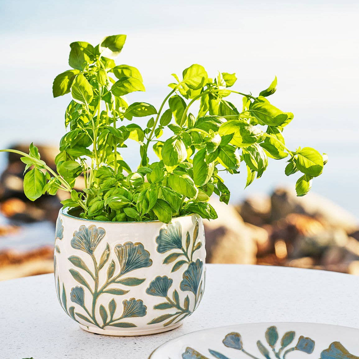 Blumentopf aus Keramik, Weiß, Ø 22,5 × 17,5 cm