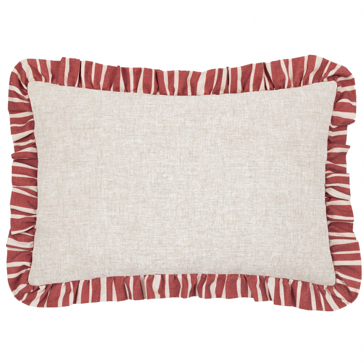 Carmon Kissen Leinenoptik/Rot gestreift – 40 × 60 cm