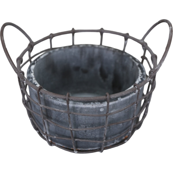 Pflanzkörbe WIRE aus Metall in Grau – 2er-Set