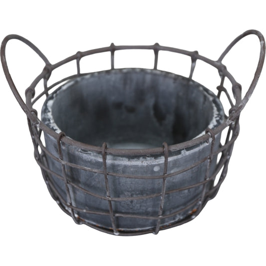 Pflanzkörbe WIRE aus Metall in Grau – 2er-Set