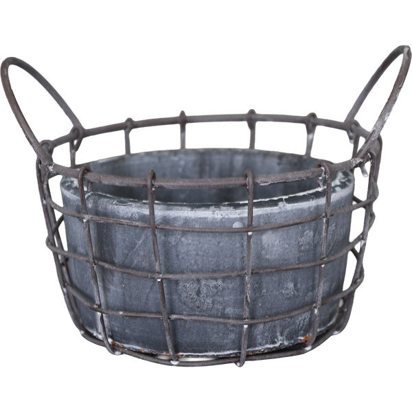 Pflanzkörbe WIRE aus Metall in Grau – 2er-Set