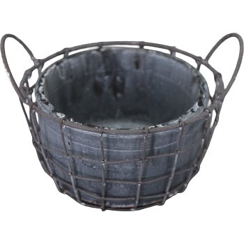 Pflanzkörbe WIRE aus Metall in Grau – 2er-Set