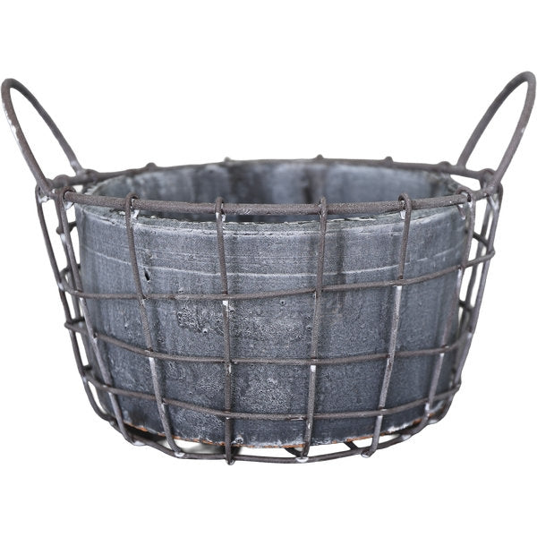 Pflanzkörbe WIRE aus Metall in Grau – 2er-Set