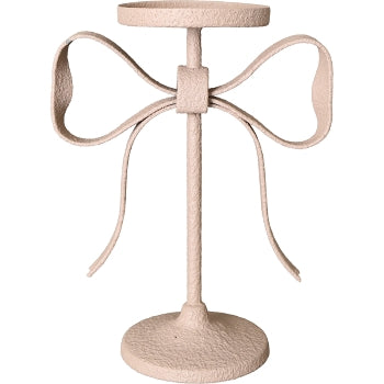 Kerzenständer DAZZ in Rosa mit Schleife – 2er-Set