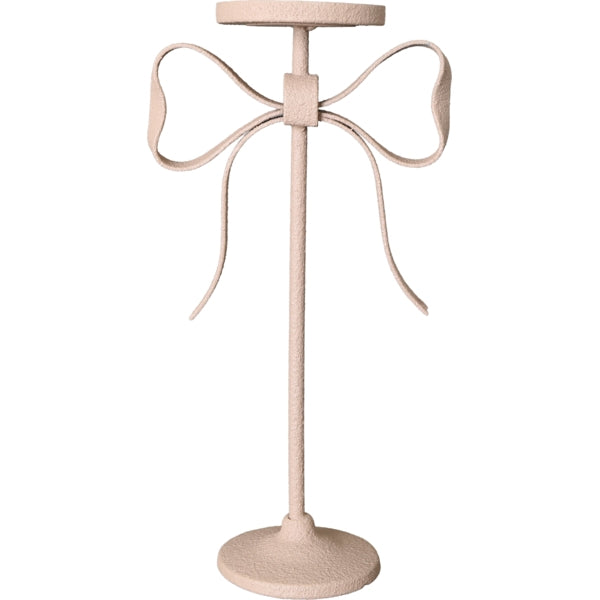 Kerzenständer DAZZ in Rosa mit Schleife – 2er-Set