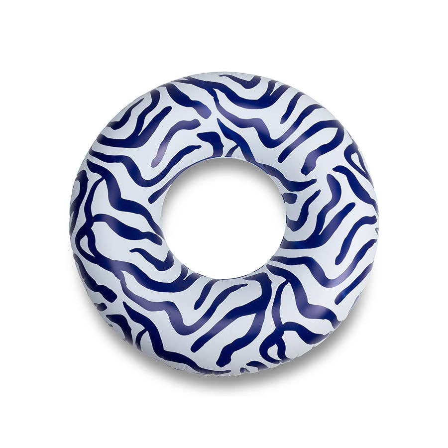 XL Schwimmring Zebra Stripes Blau/Weiß – Ø 102 cm