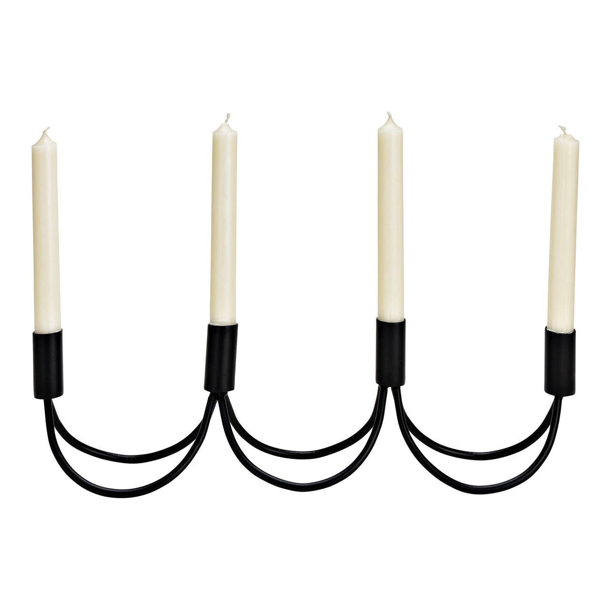 Adventskerzenhalter aus Metall, 44 cm, Schwarz, 4-flammig