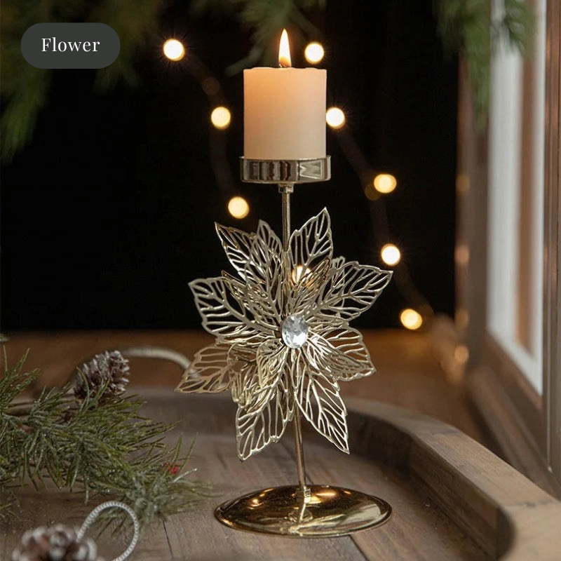 Eiserne Weihnachtskerzenhalter: Five-pointed star