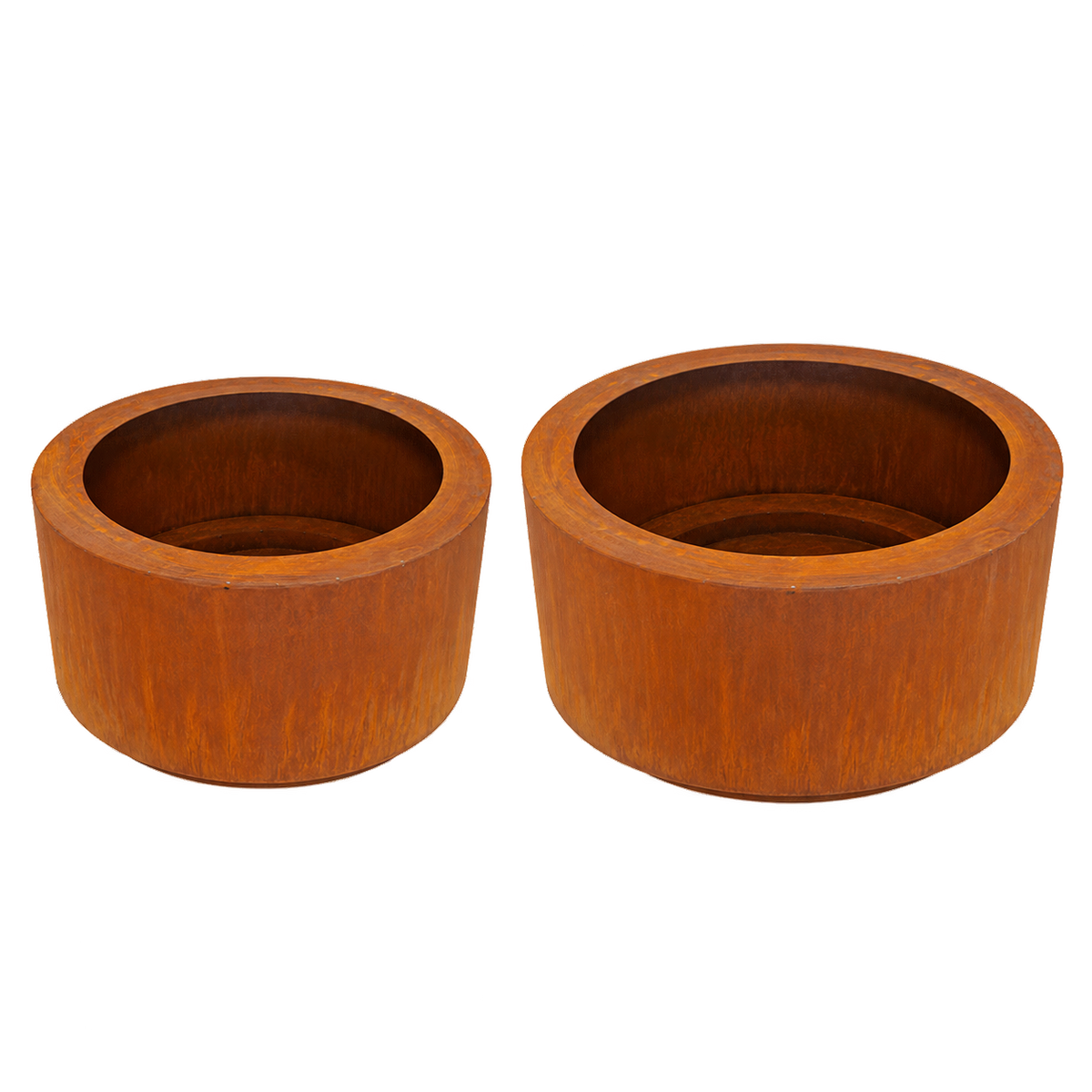 2er Set Pflanzkübel München, Ø 55 & 70 cm, Edelrost