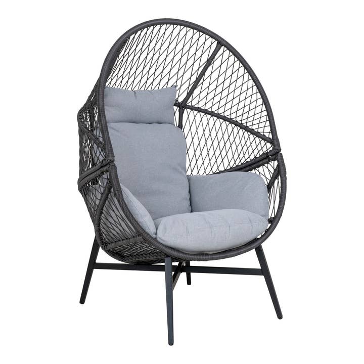 Rosario Loungesessel - Polyrattan. Schwarz. Inkl. Kissen.