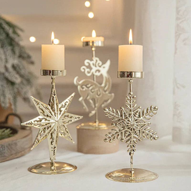 Eiserne Weihnachtskerzenhalter: Eight-pointed star