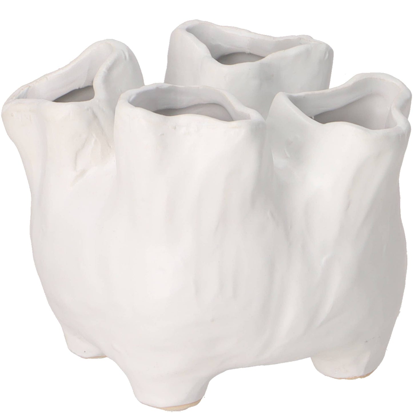 Keramik Vase Botanik, D14cm, H11cm, Mit 4 Öffnunge