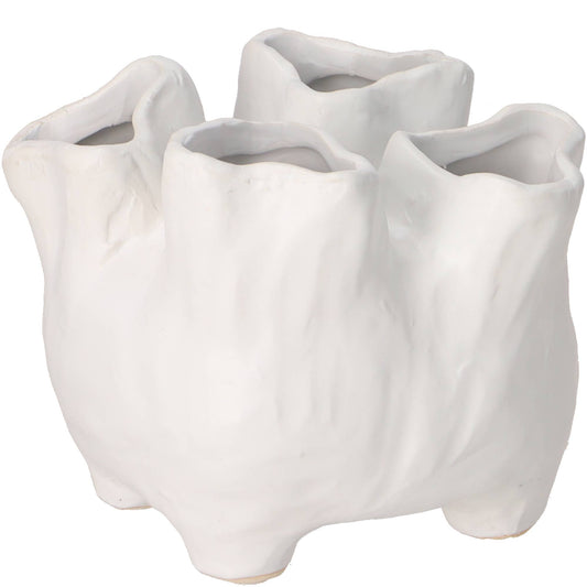 Keramik Vase Botanik, D14cm, H11cm, Mit 4 Öffnunge