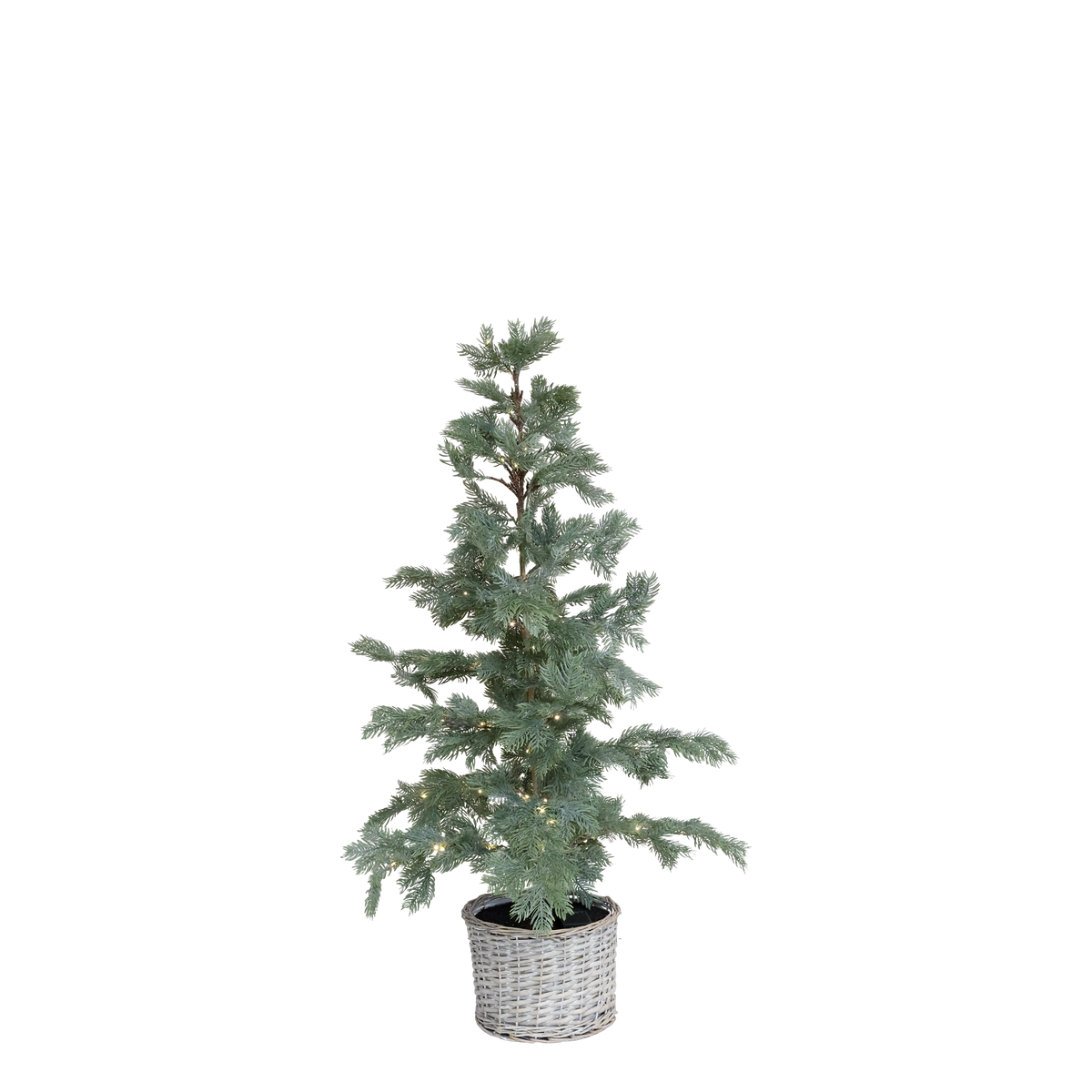 LED-Tannenbaum im Korb, 120 cm groß, mit 80 Lichtern
