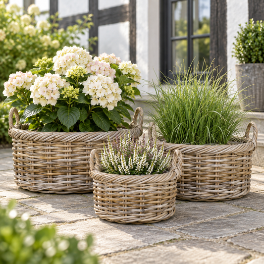 3er Set Kuta Körbe, Natur, für Pflanzen und Dekoration