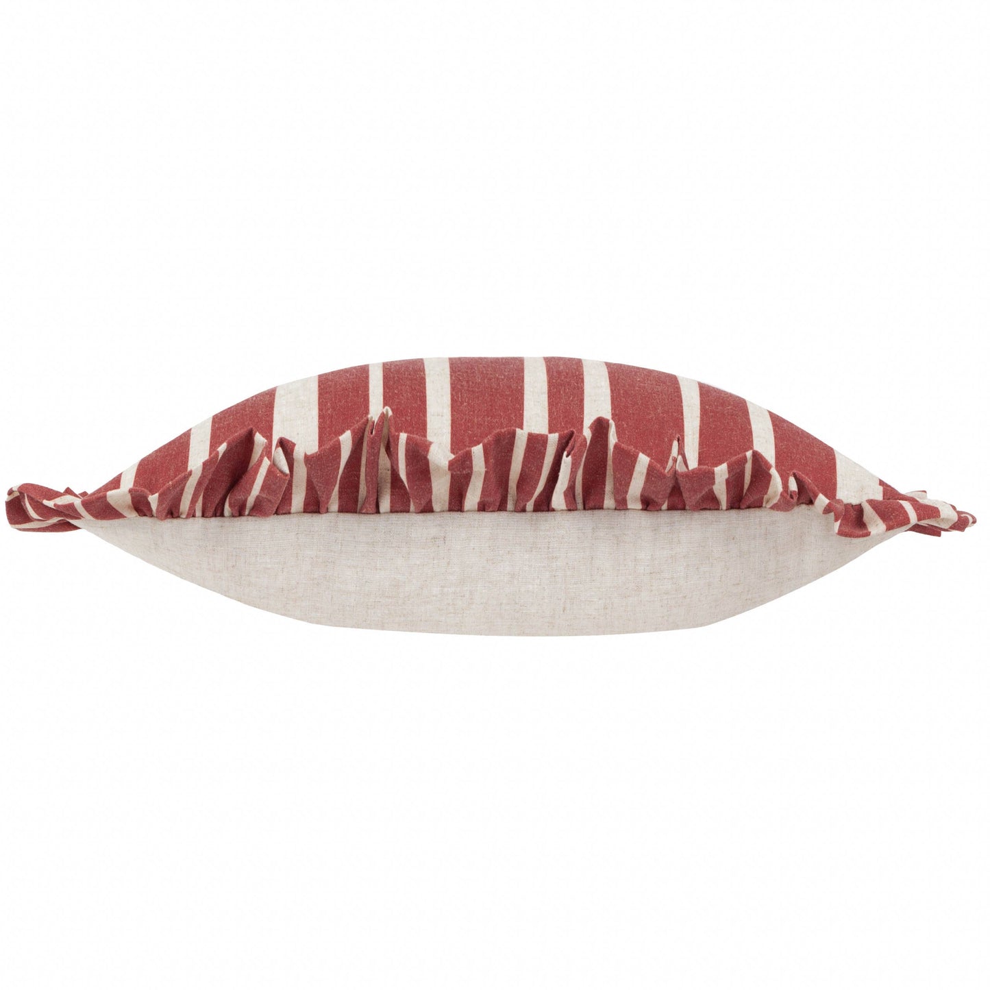 Carmon Kissen Leinenoptik/Rot gestreift – 40 × 60 cm