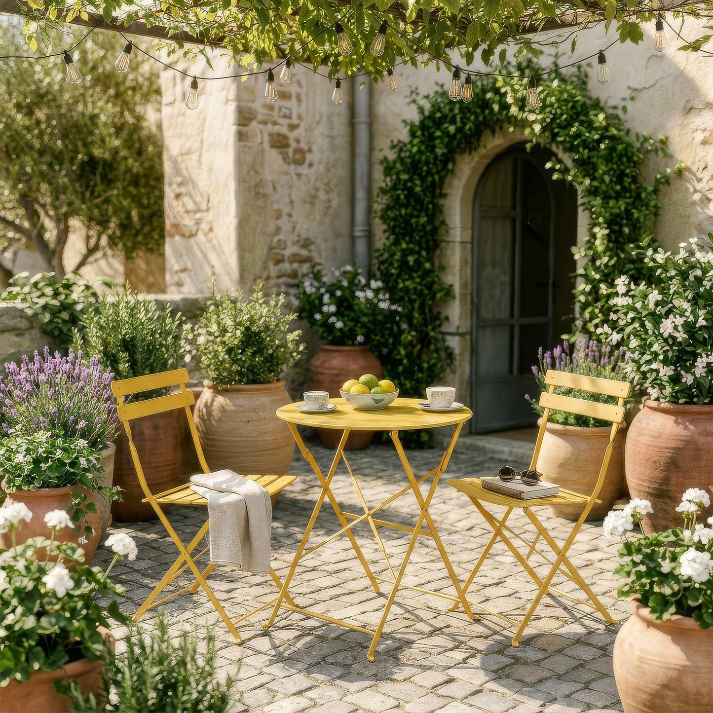 2-Sitzer Sussex Bistro-Set – rund: Marineblau