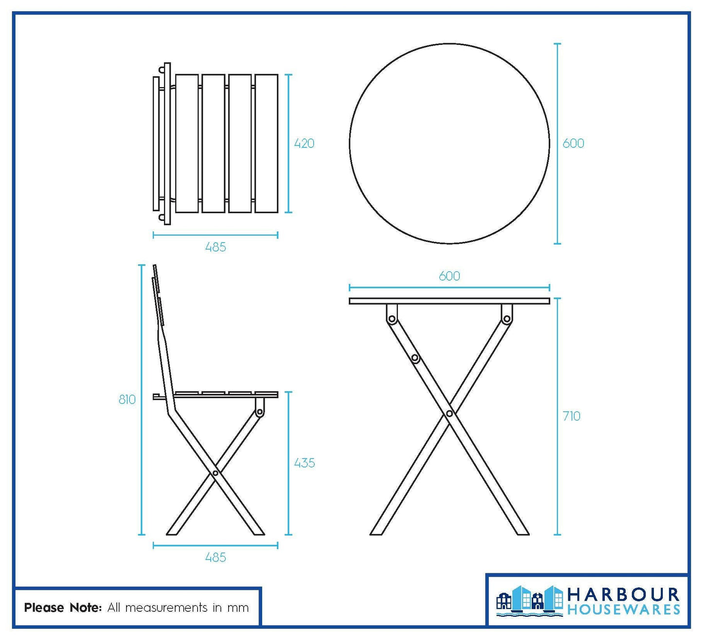 2-Sitzer Sussex Bistro-Set – rund: Gelb