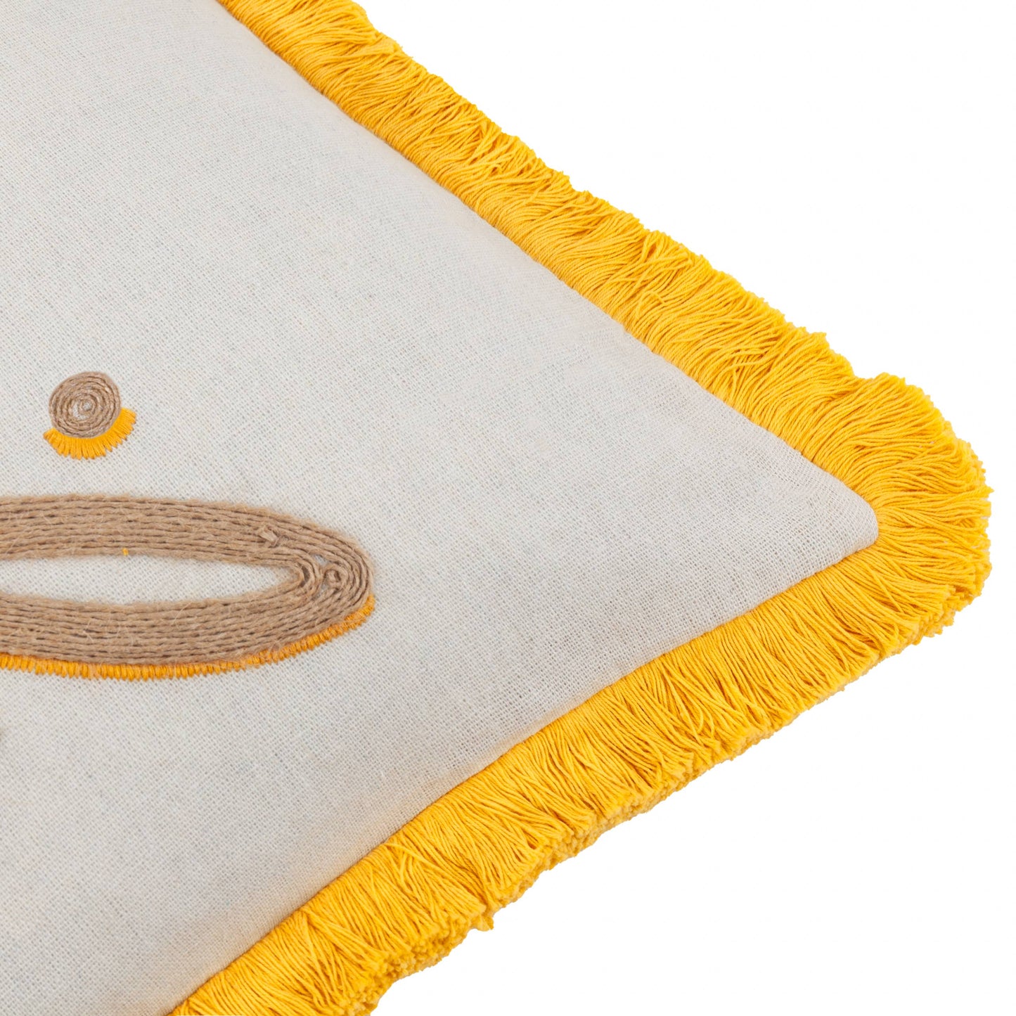 Soleil Kissen Gelb bestickt – 30 × 50 cm