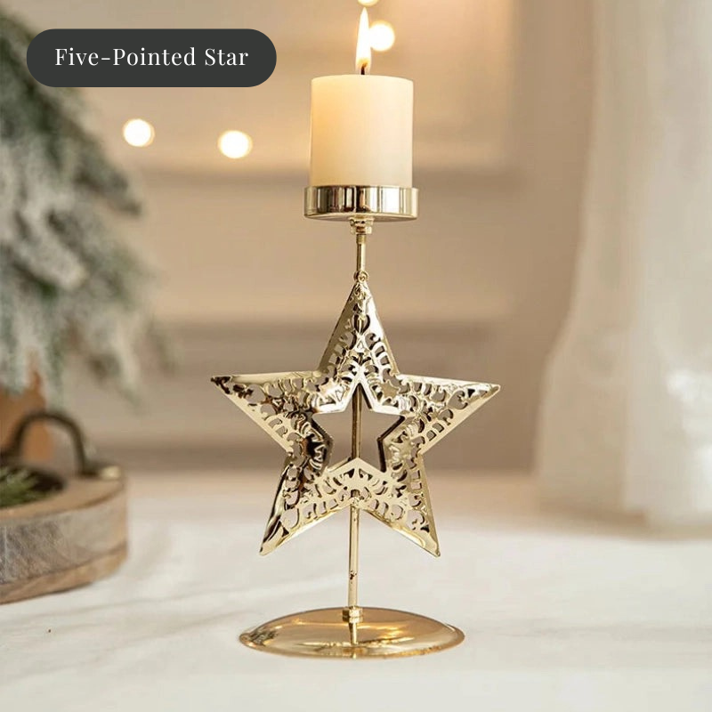 Eiserne Weihnachtskerzenhalter: Eight-pointed star