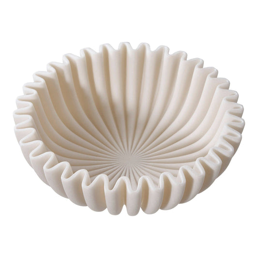 Bowl Schale aus Polyresin, Ø 20 × 6,5 cm, Beige