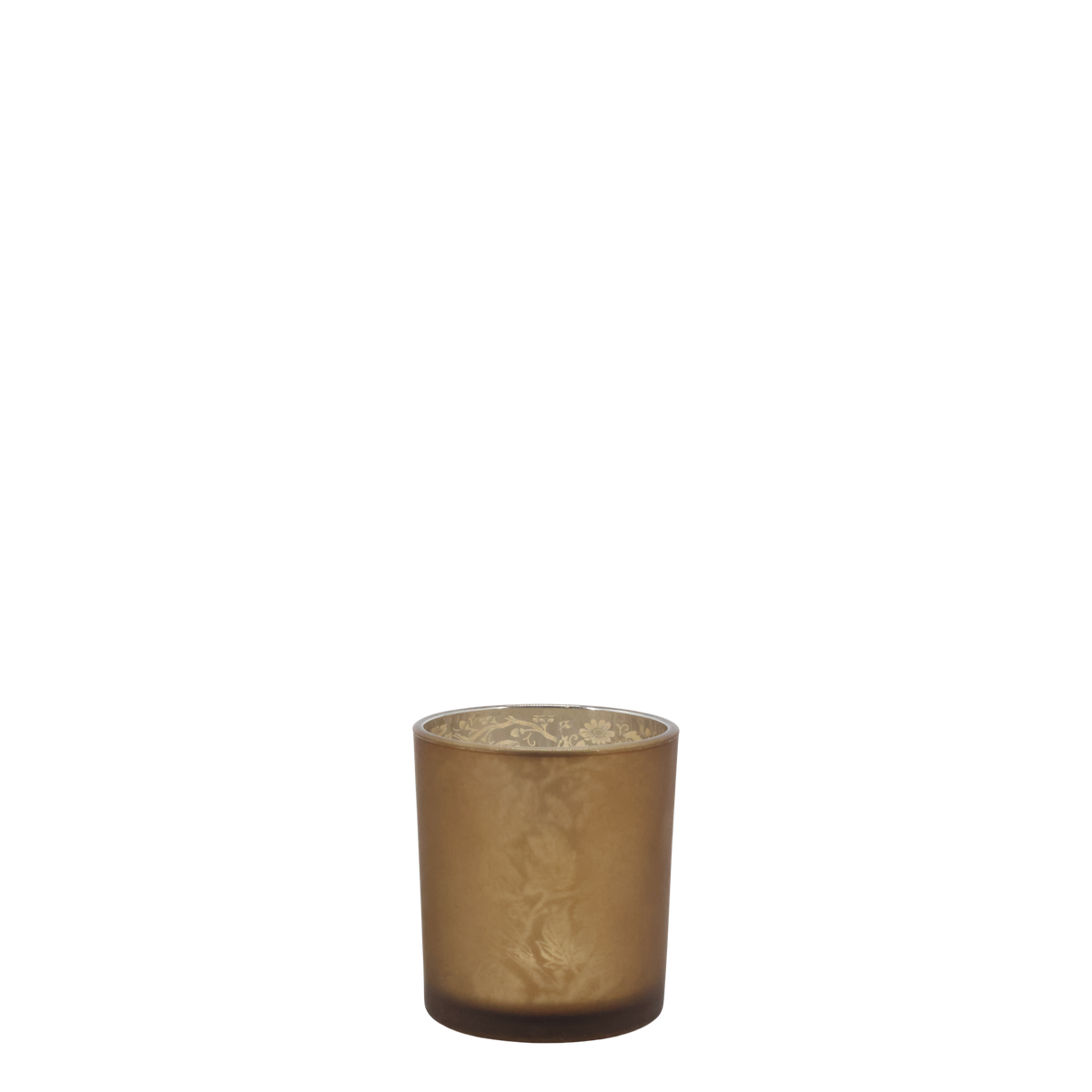 2er Set Windlichter, aus Glas, mit floralem Muster