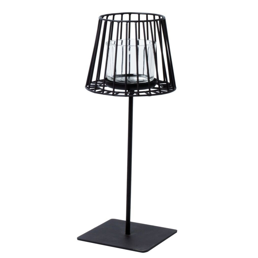 Windlicht Rondo – Schwarz, 40 cm