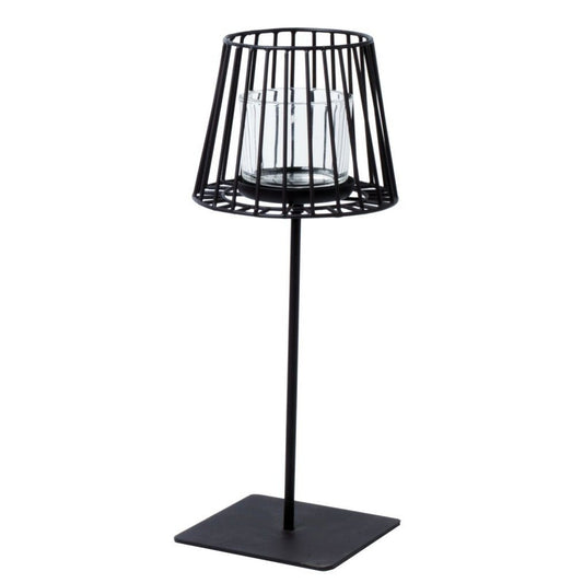 Windlicht Rondo – Schwarz, 40 cm