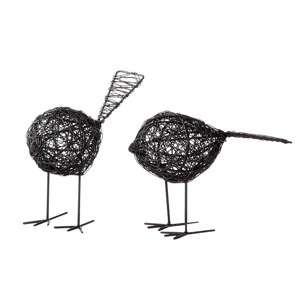 Dekofigur Vogel Amari aus Draht – Schwarz, 14 cm