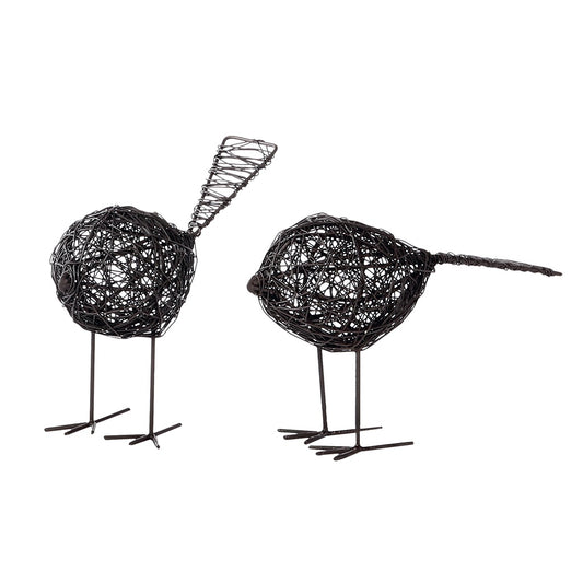 Dekofigur Vogel Amari aus Draht – Schwarz, 14 cm