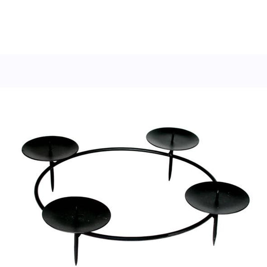 Kranzbasis Mit 4 Kerzenteller, Kranz D25cm, Kerzen