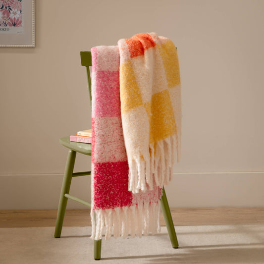 Maisie Decke Citrus Blush kariert – 130 × 180 cm