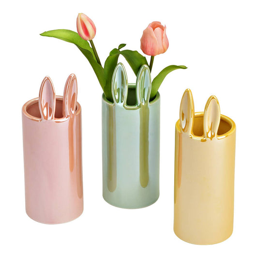 Vase mit Hasenohren aus Porzellan 3er Set