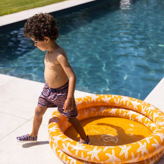 Kinderpool Orange mit Seesternen – Ø 100 cm
