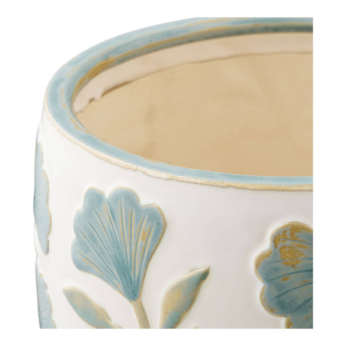 Blumentopf aus Keramik, Weiß, Ø 22,5 × 17,5 cm