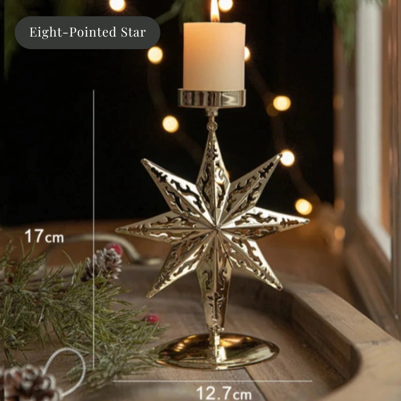 Eiserne Weihnachtskerzenhalter: Eight-pointed star