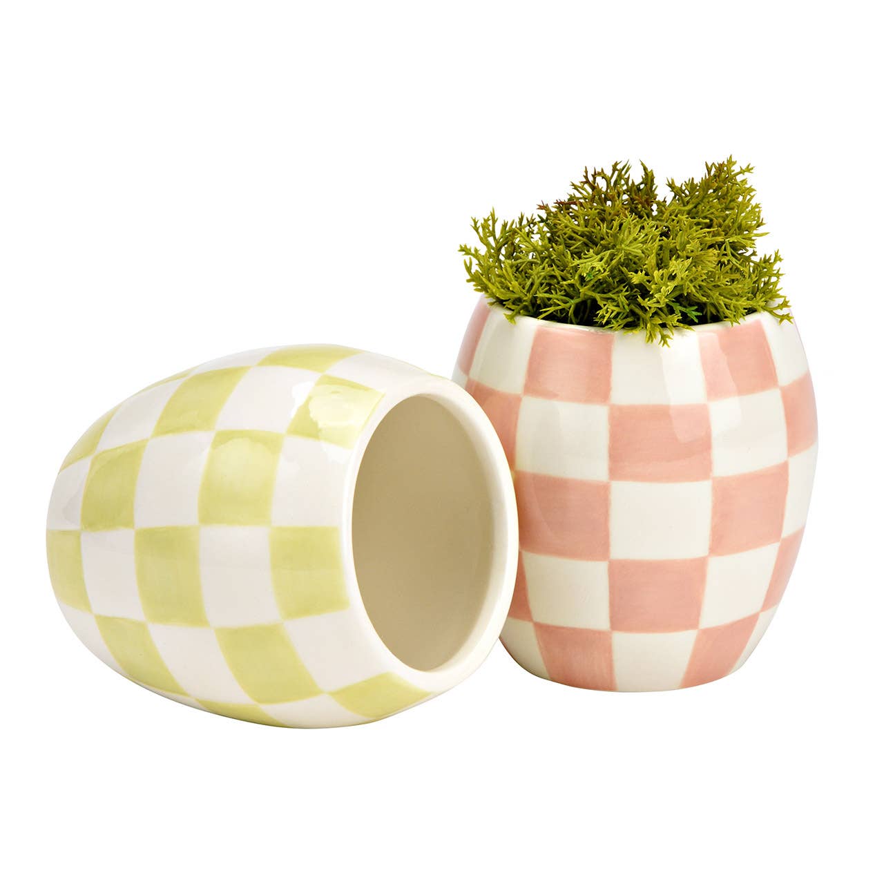 Mini-Übertöpfe kariert 2er-Set
