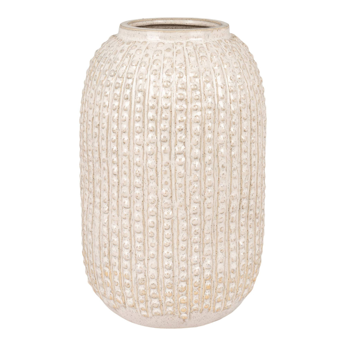 Keramikvase mit Muster, in Beige