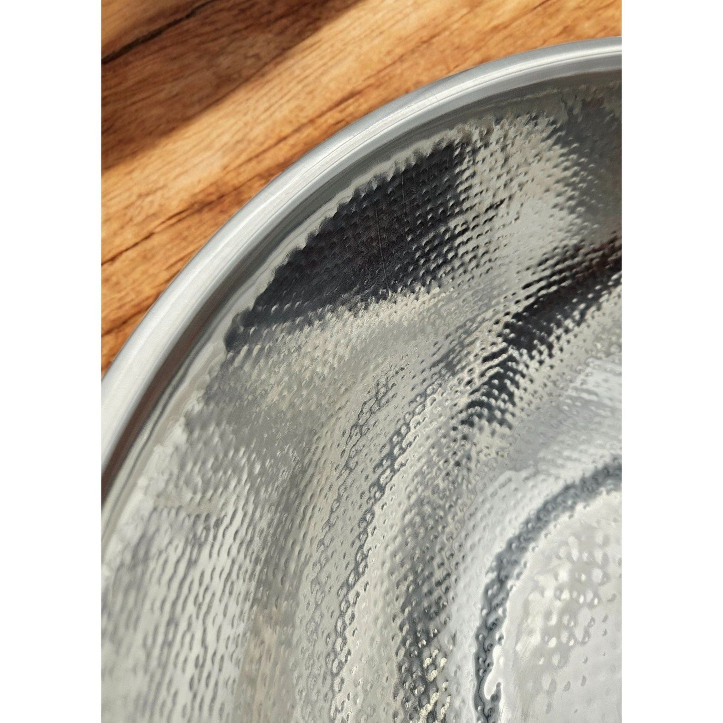 Flaschenkühler Schale rund Edelstahl Champagnerschale Hammerschlag Sektkühler