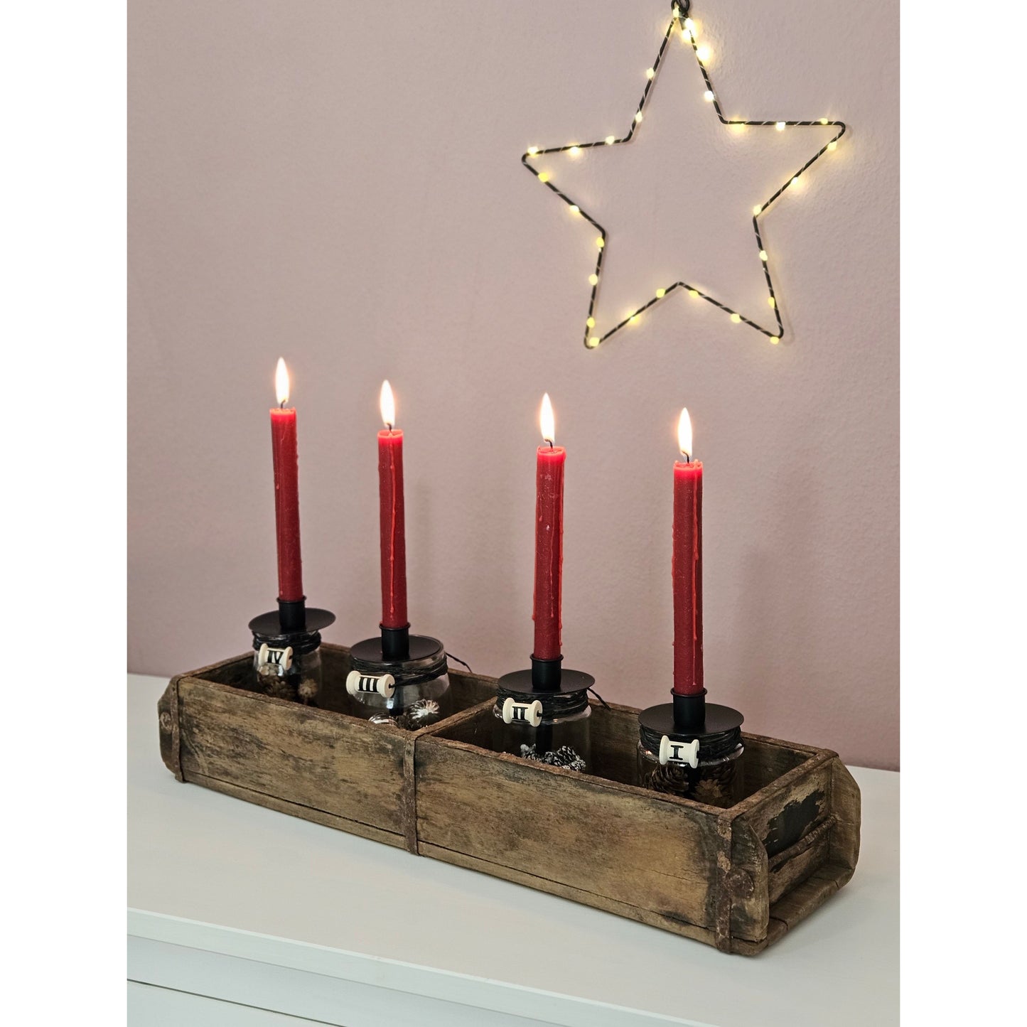 Holzkiste Ziegelform Ziegelsteinform Kiste recyceltes Holz Kasten 60 cm