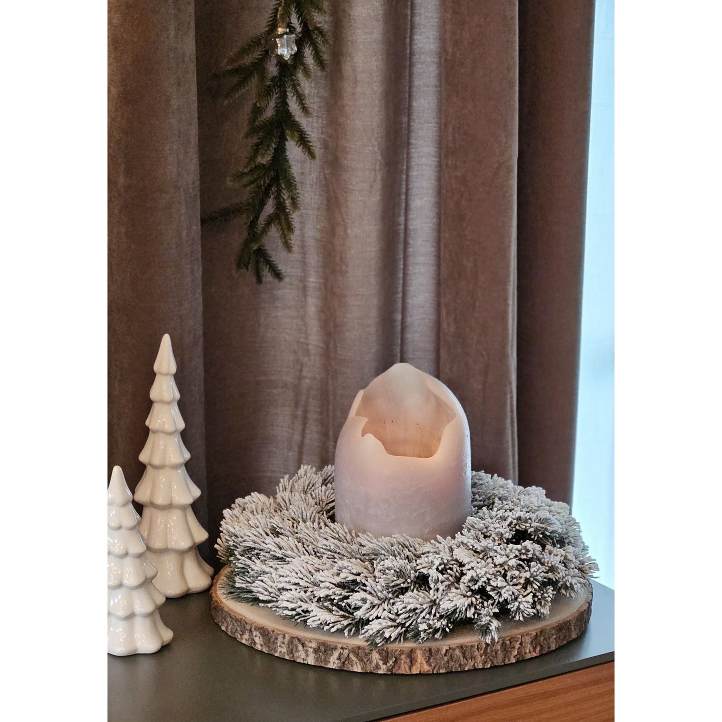 Adventskranz Tannenkranz Weihnachtskranz künstlicher Deko-Kranz grün weiß Ø 40cm