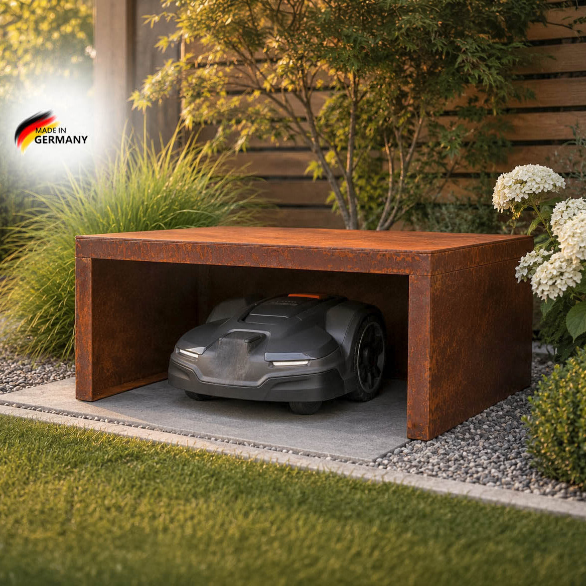 Mährobotergarage mit Metallabdeckung, 80 × 70 × 35 cm
