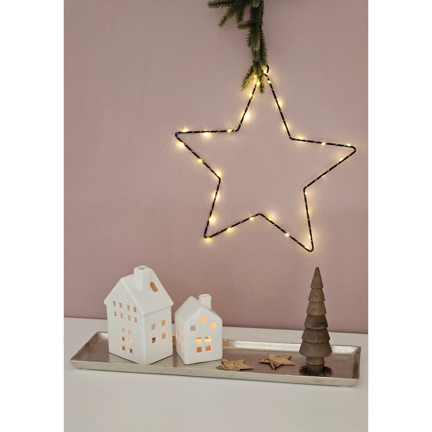 Tablett Deko Metall 44x13 cm silber Kerzentablett Dekotablett Dekoschale rechteckig