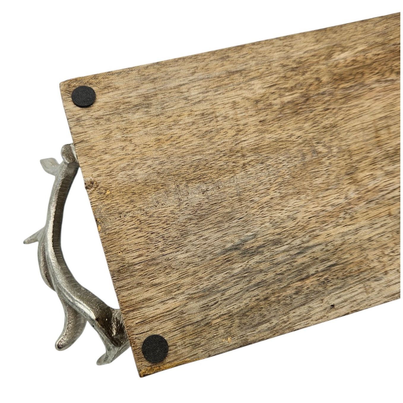 Tablett Mangoholz langes Tablett Kerzentablett Serviertablett 68 cm Holz