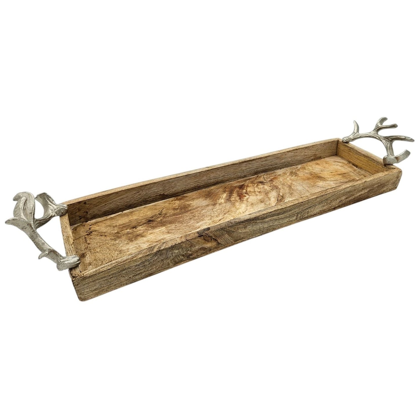 Tablett Mangoholz langes Tablett Kerzentablett Serviertablett 68 cm Holz