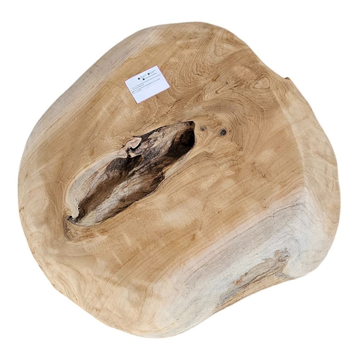 Dekoschale Naturschale Teak Holz rund Ø 50 cm Schale braun massiv stabil Obstschale XL