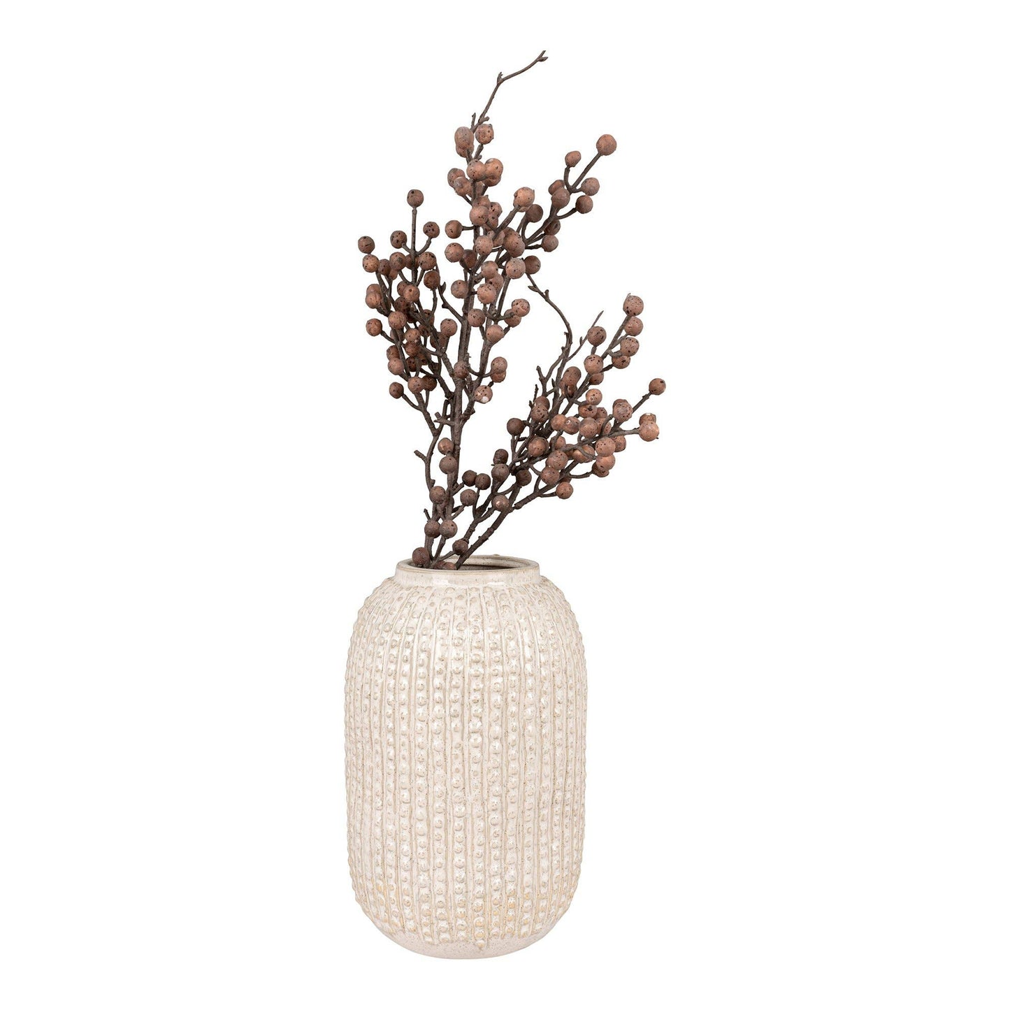 Keramikvase in Beige gemustert