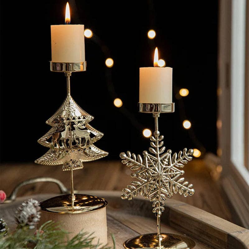 Eiserne Weihnachtskerzenhalter: Five-pointed star