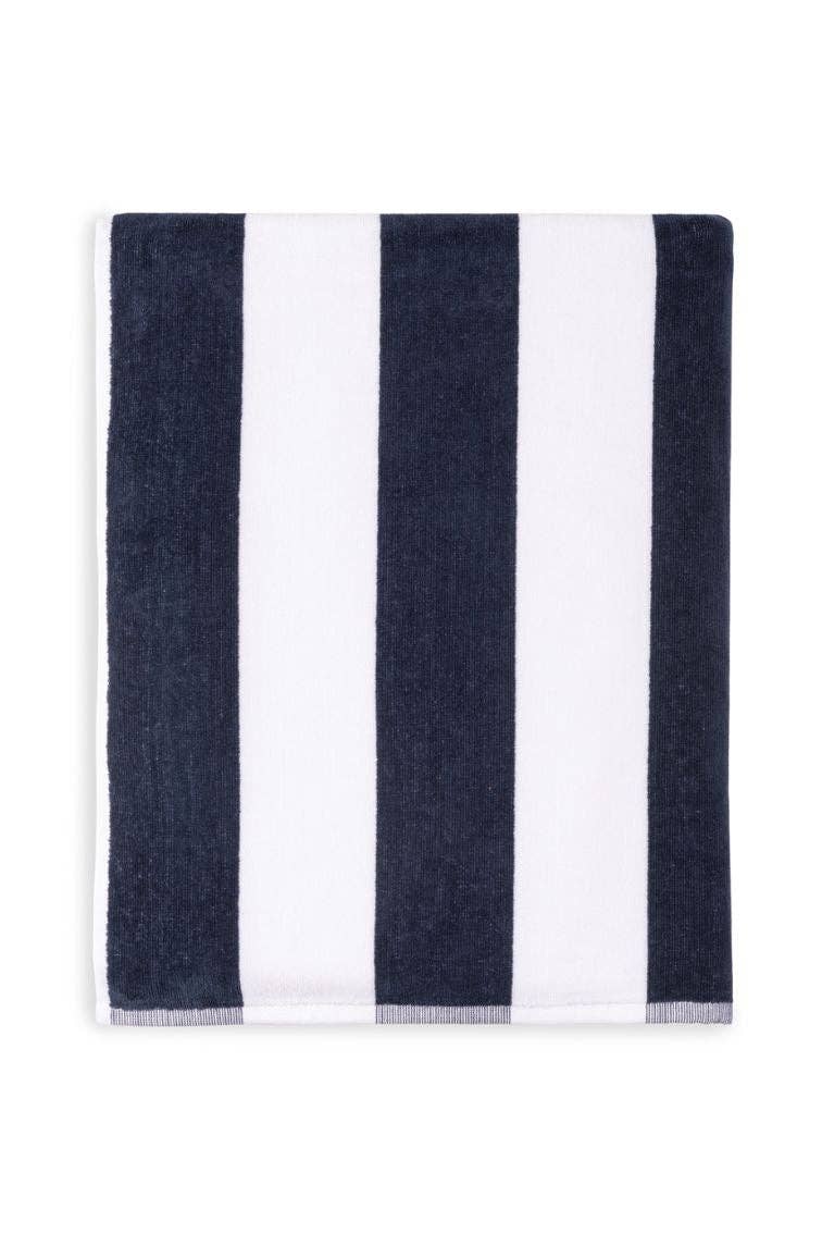 Gibalta Strandtuch Marineblau/Weiß – 100 × 180 cm