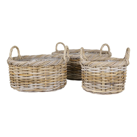 3er Set Kuta Körbe, Natur, für Pflanzen und Dekoration